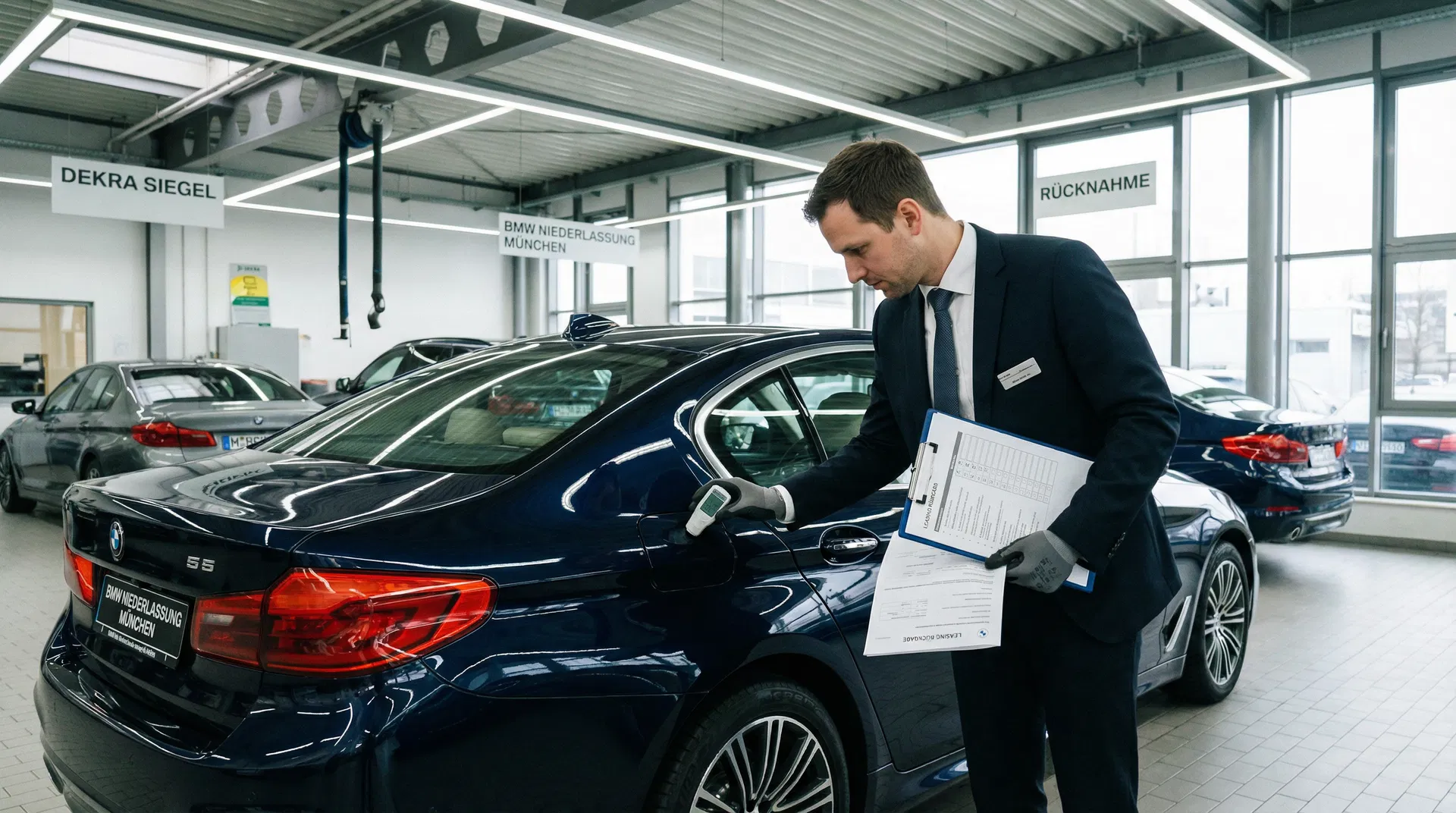 Leasingfahrzeug bei der professionellen Rückgabe-Inspektion